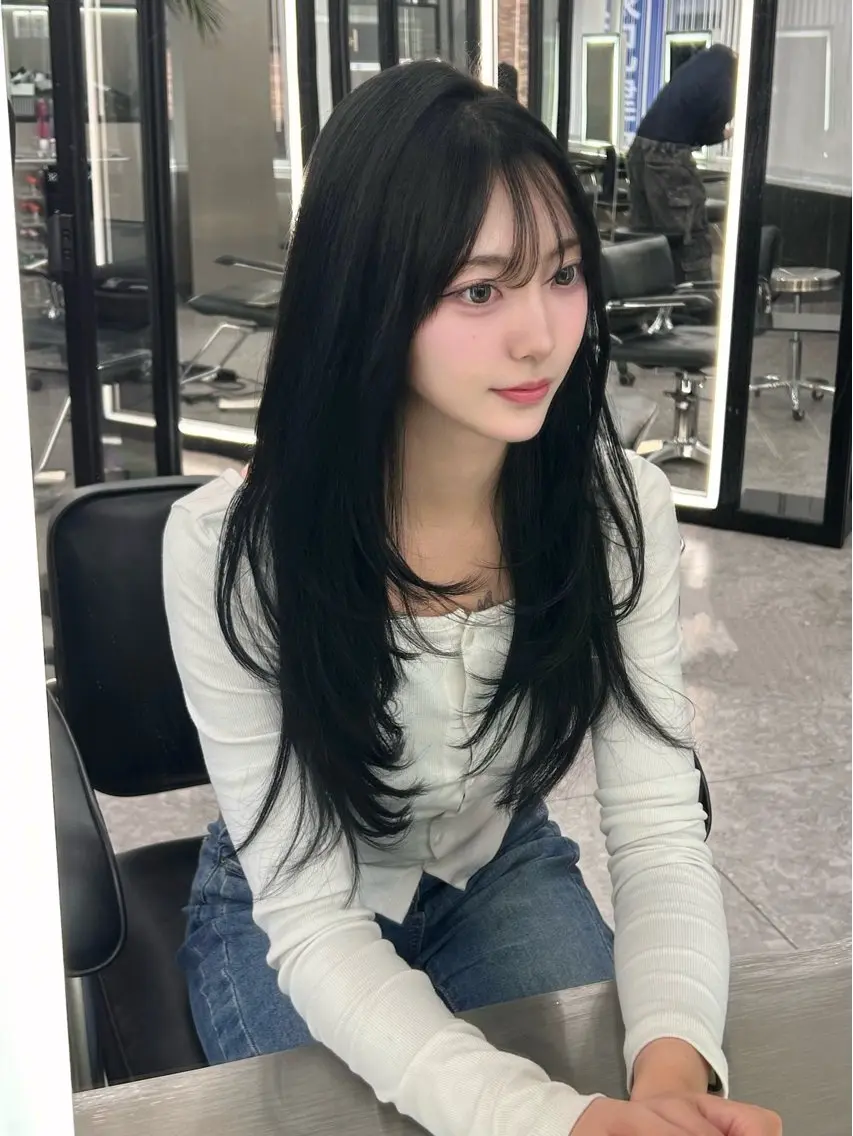 ロング カラー nanaka 🤍韓国ワンホンヘアのヘアスタイル