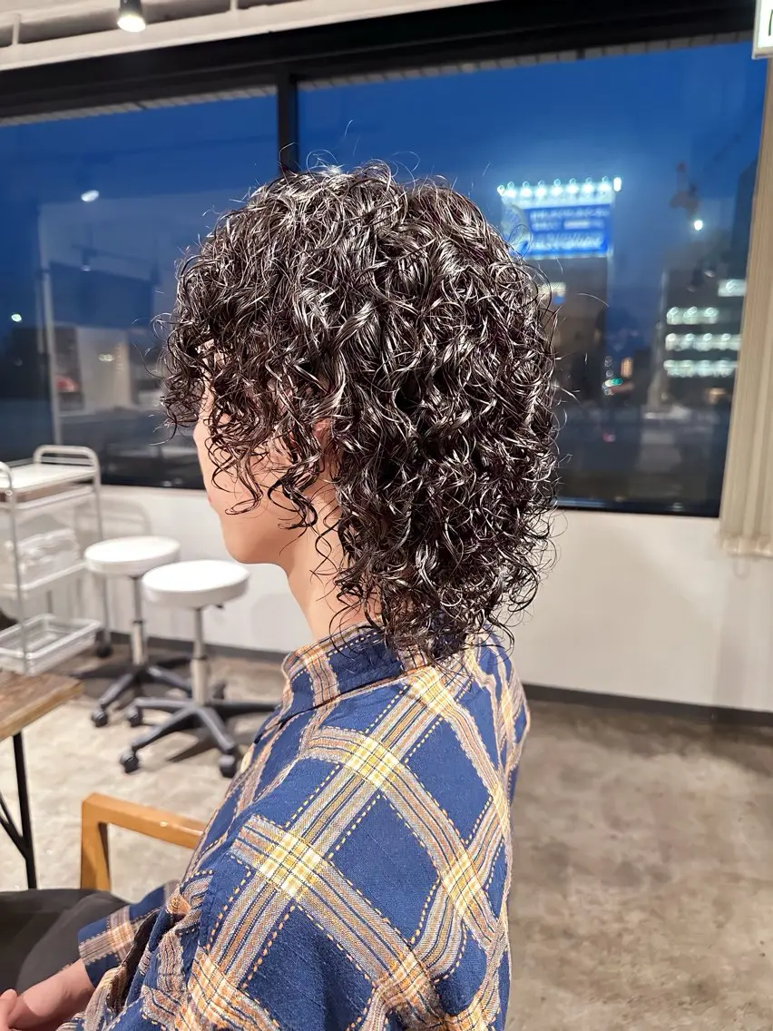 メンズ メンズパーマ メンズウルフカット ウルフカット カット ヘアカラー パーマ トリートメント 骨格補正施術/メンズ 専門美容師/YUYAのヘアスタイル