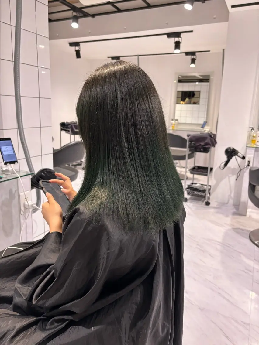 ミディアム カラー ヘアカラー トリートメント ヘッドスパ ヘアセット 表参道♡暗髪♡ 艶カラー♡アユミのヘアスタイル