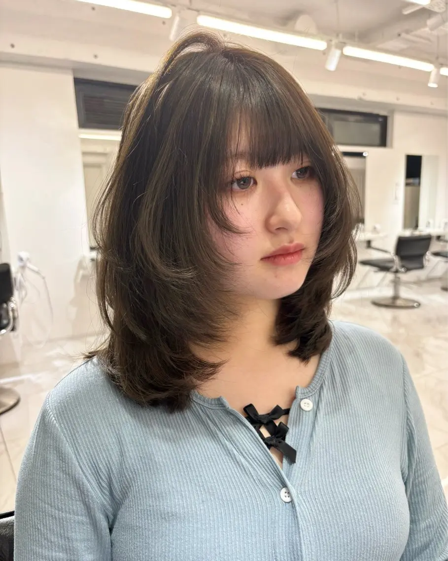 ミディアム ハイレイヤー レイヤーカット カット 🩶大人韓国ヘア 渋谷/Satsukiのヘアスタイル