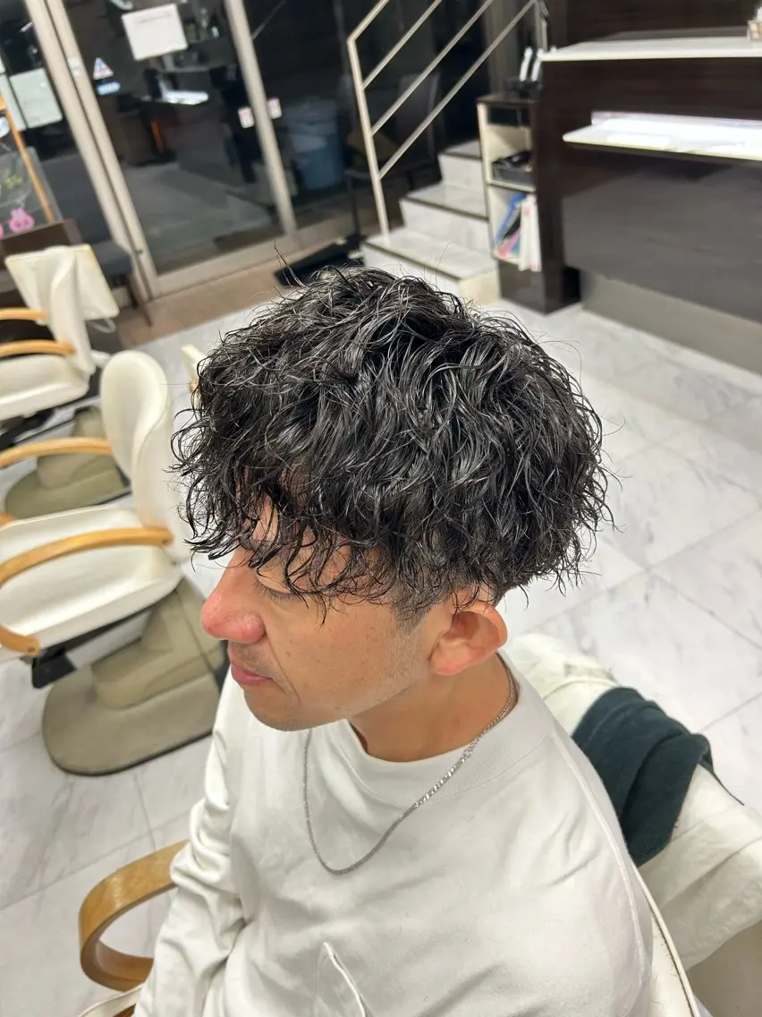 ショート パーマ メンズ メンズパーマ ツイストスパイラルパーマ スパイラルパーマ カット パーマ トリートメント メンズパーマ 💈後閑和真💈のヘアスタイル