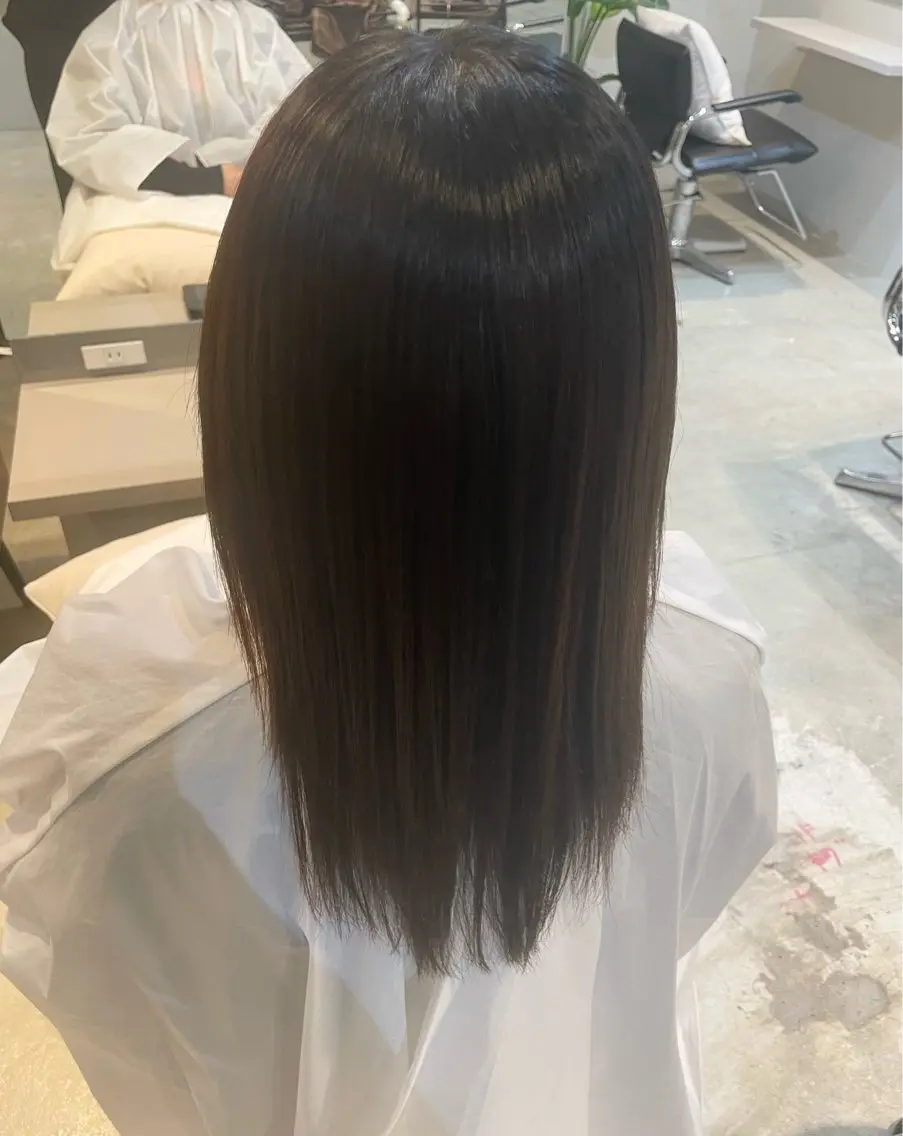 セミロング 縮毛矯正 縮毛矯正 みやした もあのヘアスタイル