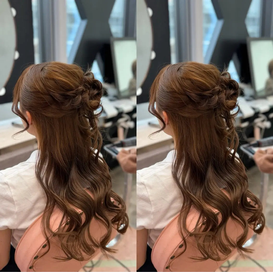 セミロング ヘアアレンジ ヘアセット 梅田茶屋町ヘアセット 🎀RIONA🎀のヘアスタイル