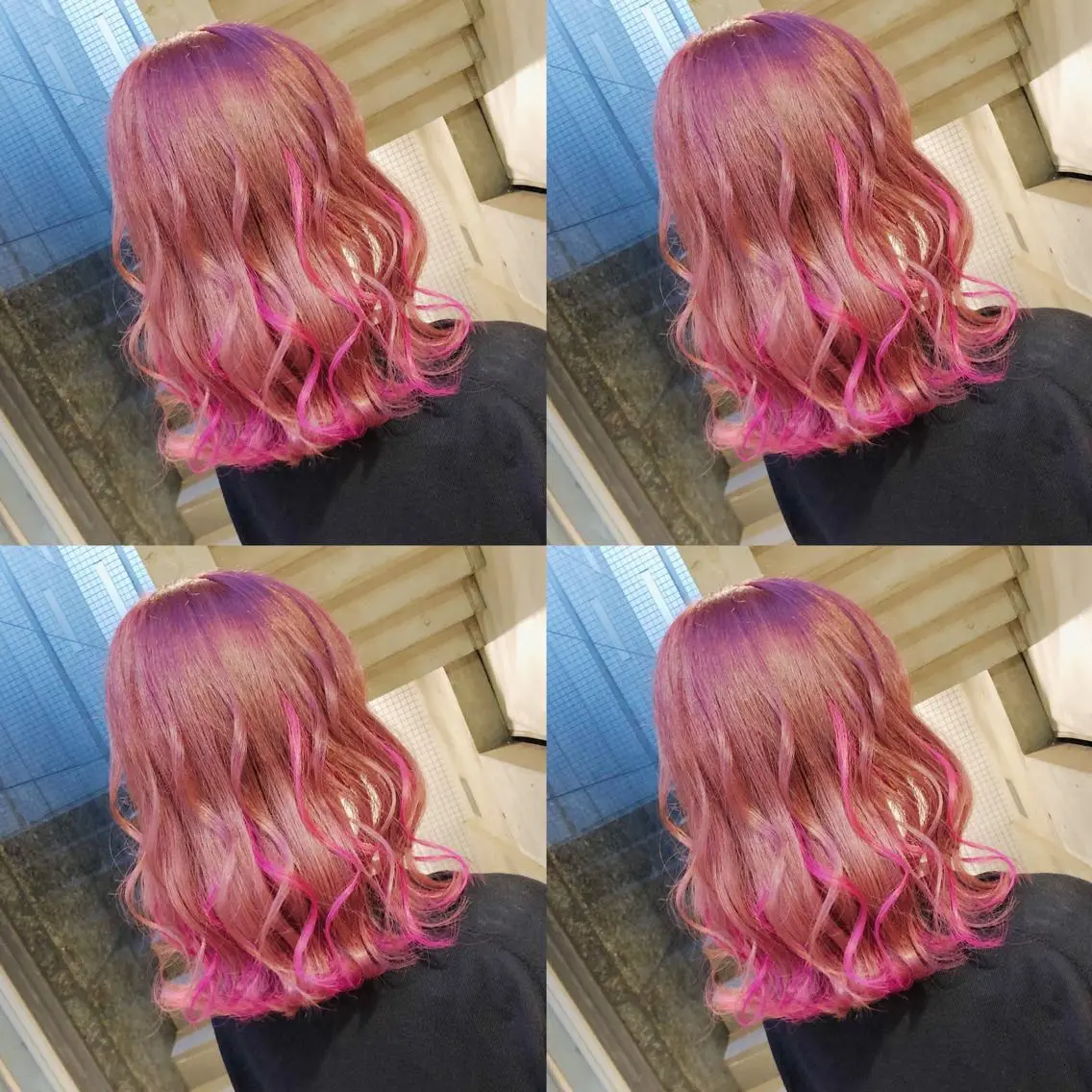 セミロング カラー ヘアアレンジ メンズ キッズ ヘアカラー トリートメント ヘアセット 💟Chloe原宿店 🩶ハイトーンのヘアスタイル