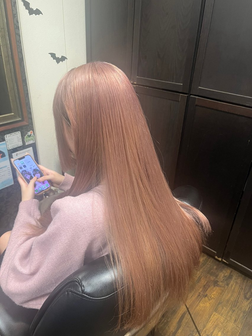 カラー ベージュカラー ブリーチ 透明感カラー ダブルカラー ピンクカラー ヘアカラー カラー縮毛矯正モデル 募集/こせきゆうしのヘアスタイル