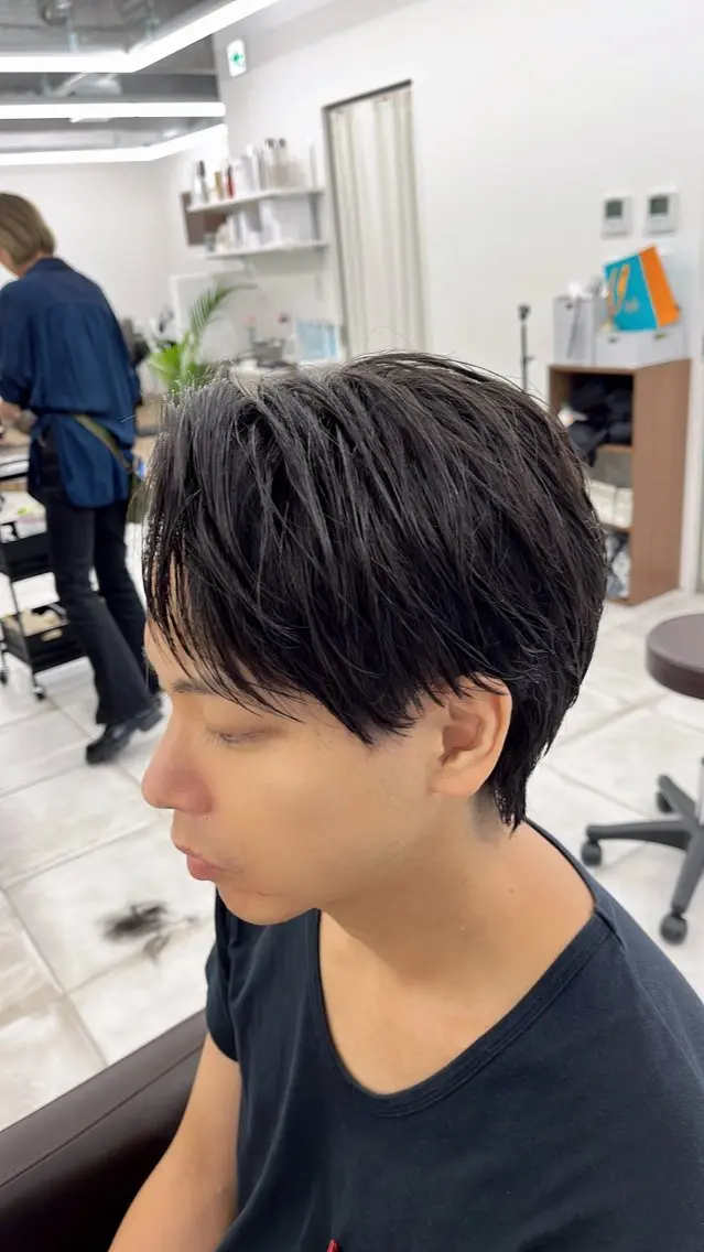 ショート パーマ メンズ カット トリートメント ヘアセット 🏆メンズヘア特化 🥇代表りんぺーのヘアスタイル