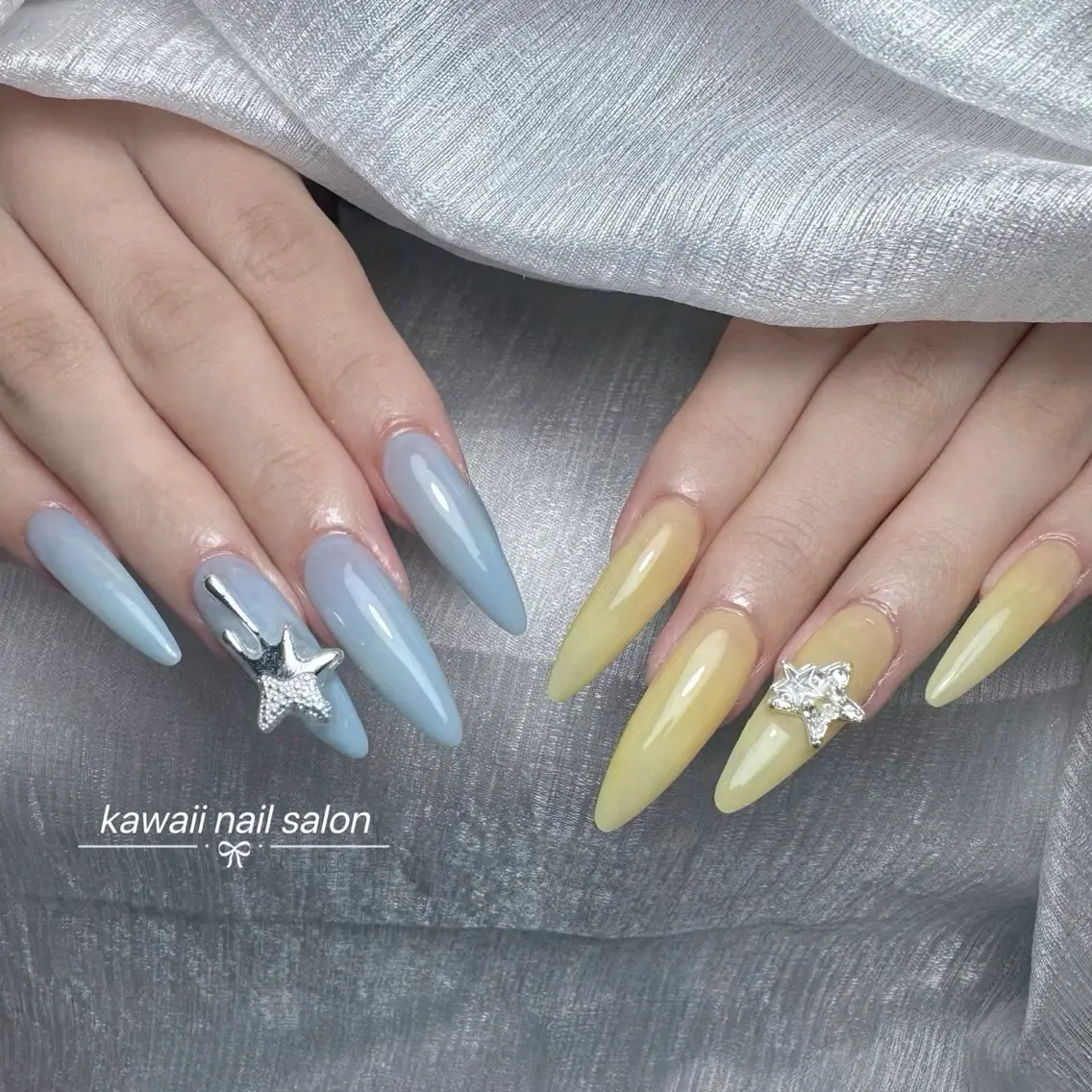 ネイル ドット フレンチネイル 韓国ネイル マグネットネイル オフィスネイル Kawaii Nail Salonのネイルデザイン