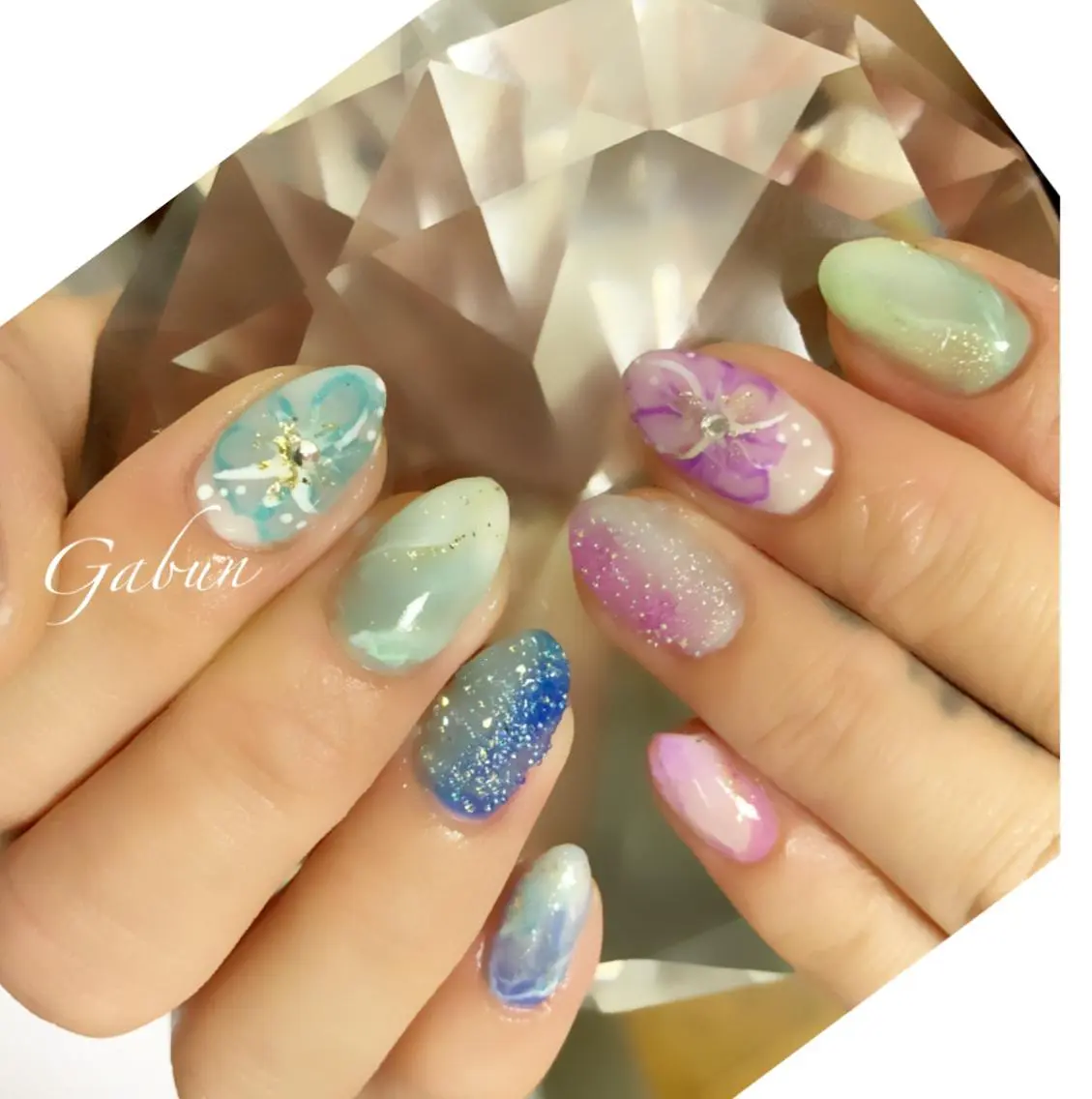 ネイル フラワーネイル LOTUS ネイルサロンのネイルデザイン