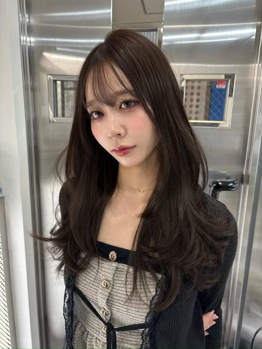 ロング カラー カット ヘアカラー トリートメント 堀江/透明感 ベージュ/白川幸太のヘアスタイル