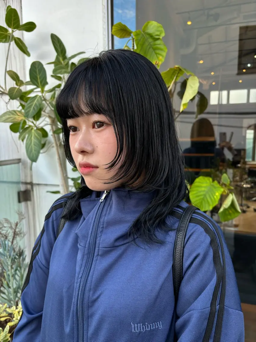 ミディアム カラー パーマ ヘアアレンジ ウルフカット カット トリートメント ヘッドスパ ヘアセット 押切 響　のヘアスタイル