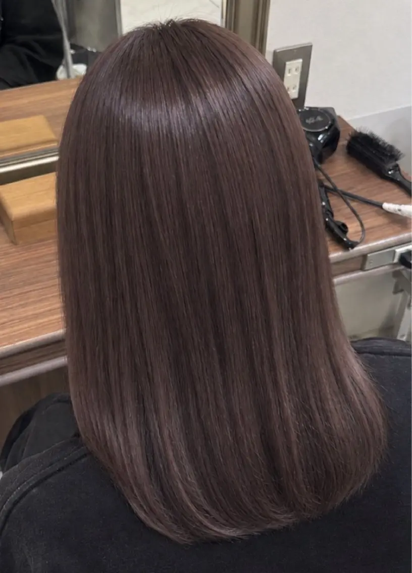 セミロング ヘアカラー トリートメント Ash桜新町 きあらのヘアスタイル