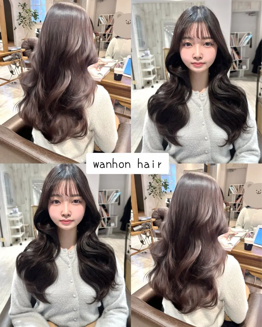 ロング くびれヘア 韓国風ヘア 似合わせカット ワンホンヘア カット ヘアカラー トリートメント レイヤーカット ✨️進藤ひかりのヘアスタイル