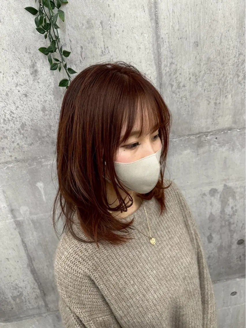 セミロング カラー 藤田 麗安のヘアスタイル