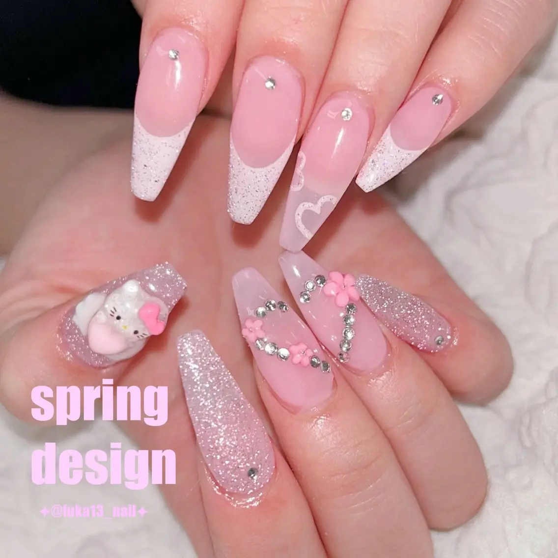 ネイル フラッシュネイル フレンチネイル 韓国ネイル ピンク スカルプネイル ハンドネイル Nail♡Fuka. /7月予約受付中のネイルデザイン