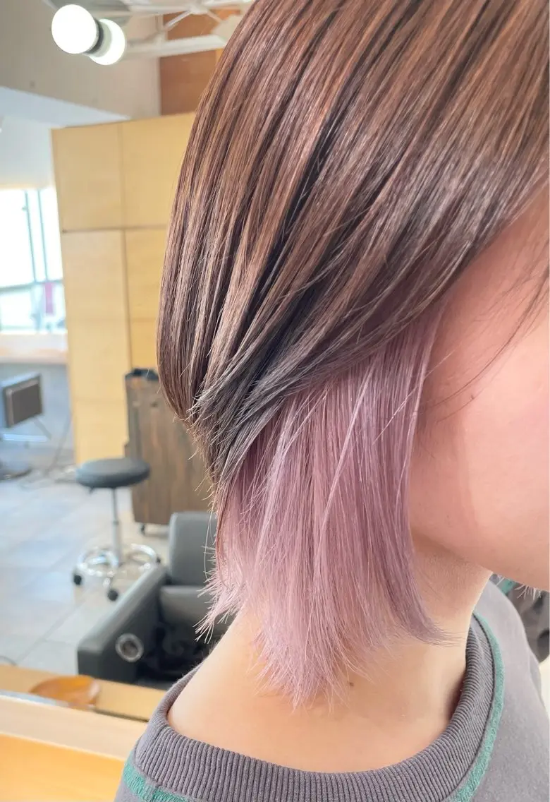ミディアム カラー ブラウンカラー インナーカラー ピンクカラー ヘアカラー 🐈‍⬛𝓷𝓪𝓸 ヘアメ/着付けのその他イメージ