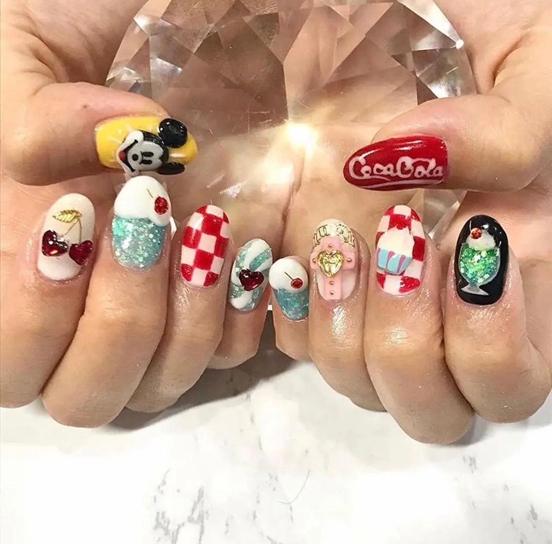 ネイル 渋谷／チップ長さ出し 👑アプレgel-xのネイルデザイン