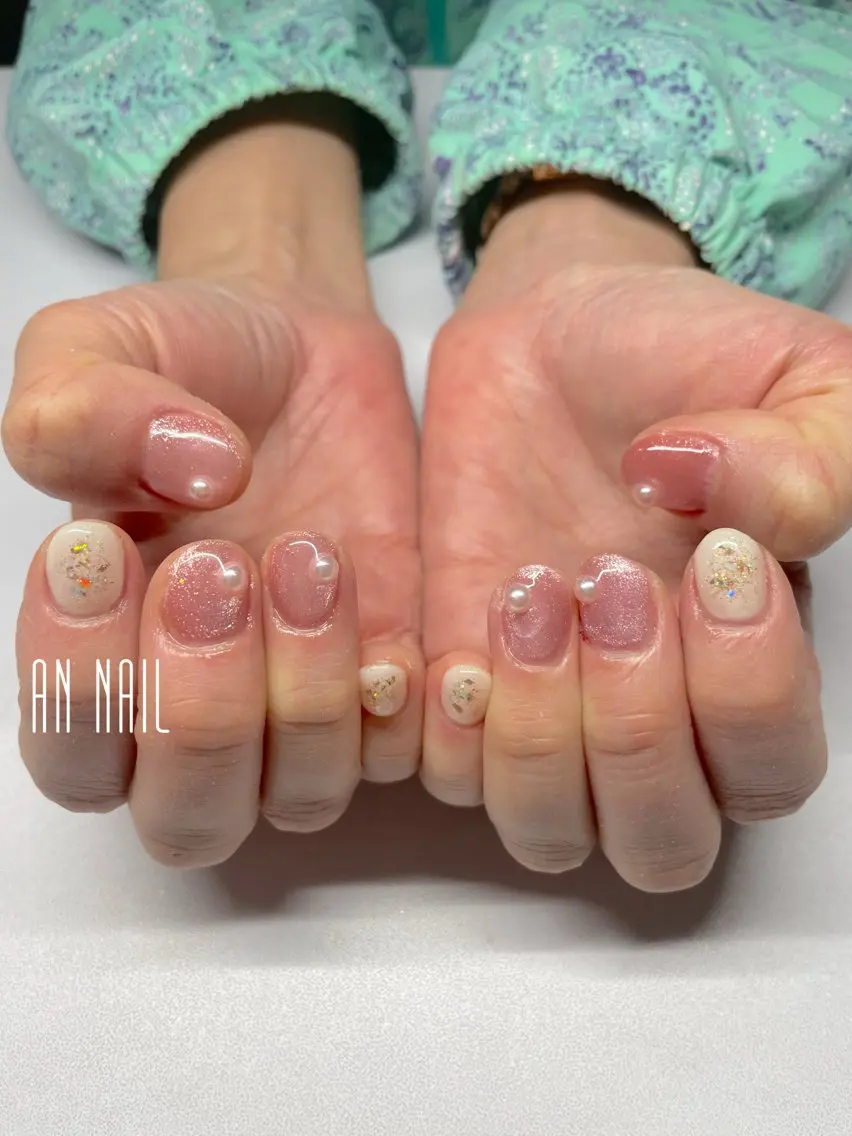 ネイル マグネットネイル 春ネイル AN Nailのネイルデザイン