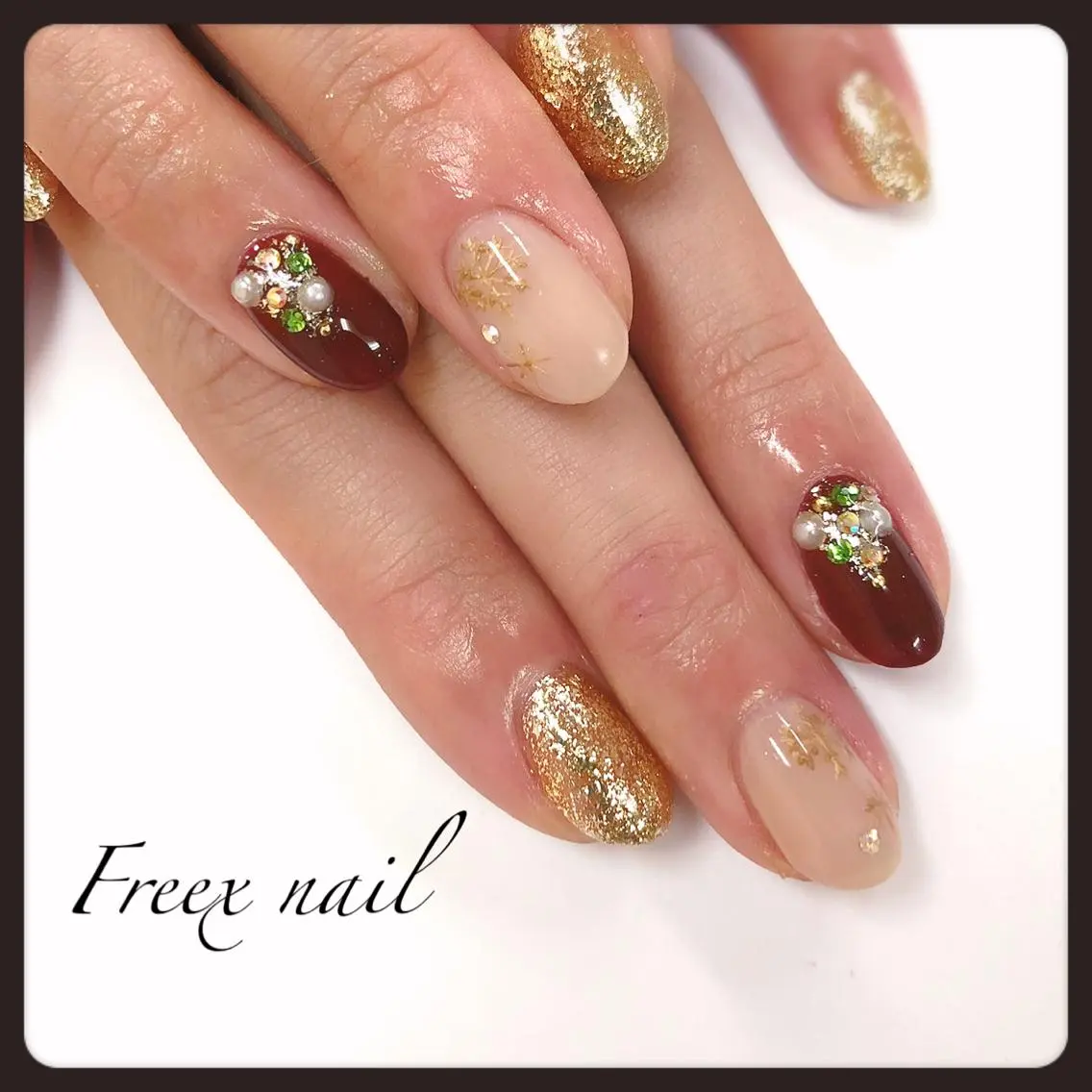 ネイル 冬ネイル クリスマス freex nail /ニュアンス/個性派のネイルデザイン