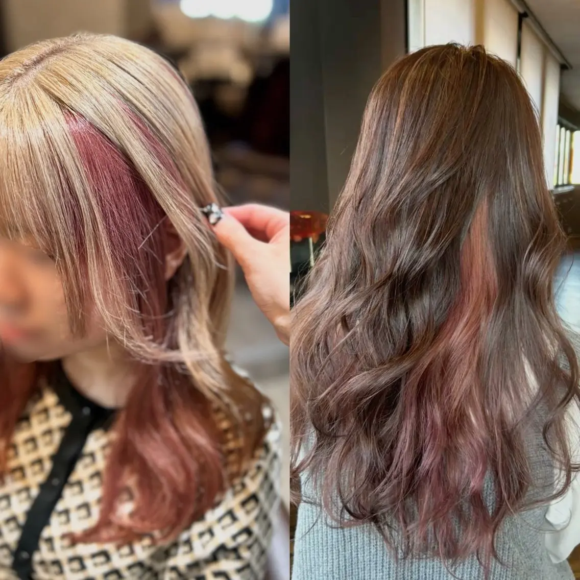 セミロング カラー ヘアアレンジ カット ヘアカラー トリートメント Rina🍒レイヤー 透明感ブリーチ💎のヘアスタイル