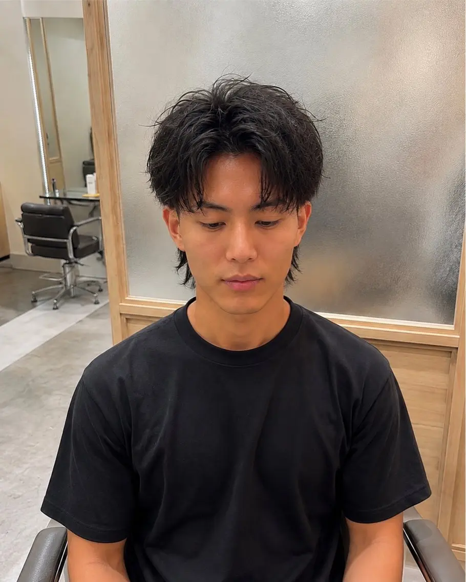 ショート メンズ メンズパーマ メンズウルフカット ウルフカット カット トリートメント ヘッドスパ 久木原 ゆりのヘアスタイル