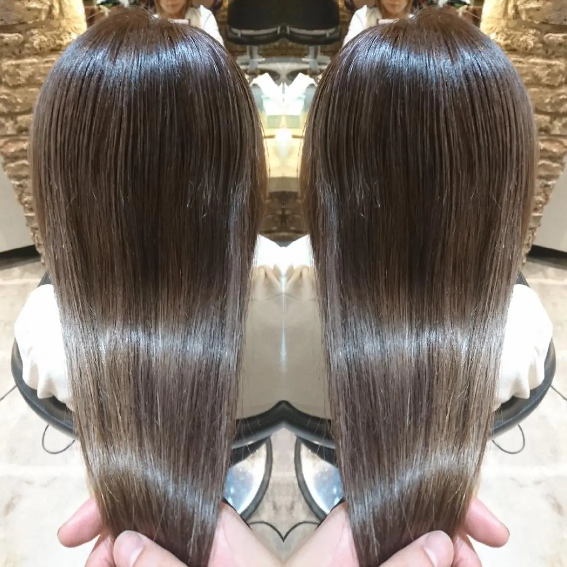 ロング カラー グレージュ ハイライトカラー ハイライト センター南 SEIJIのヘアスタイル