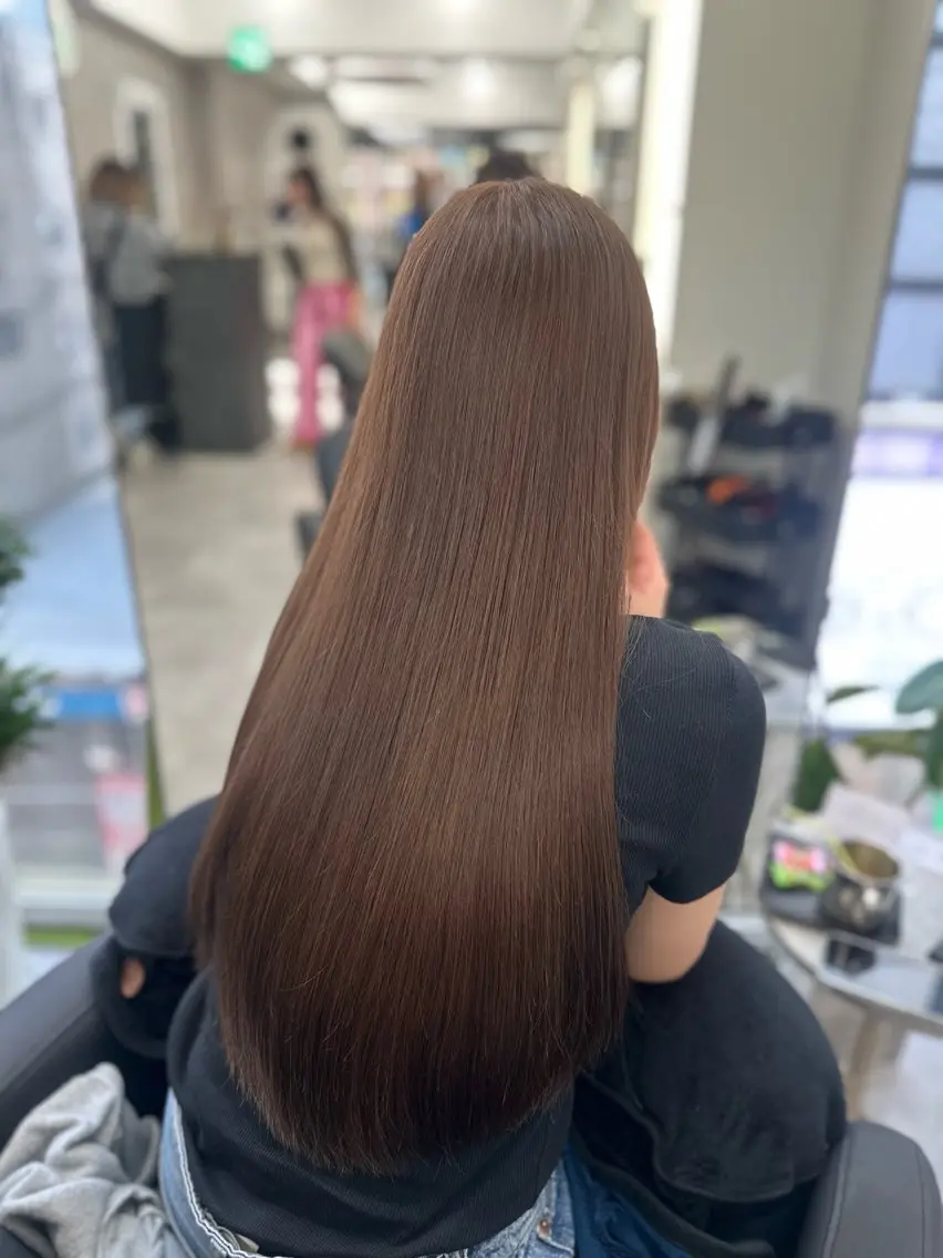 ロング カラー パーマ カット ヘアカラー 縮毛矯正 縮毛矯正/艶カラー /髪質改善/なんばのヘアスタイル