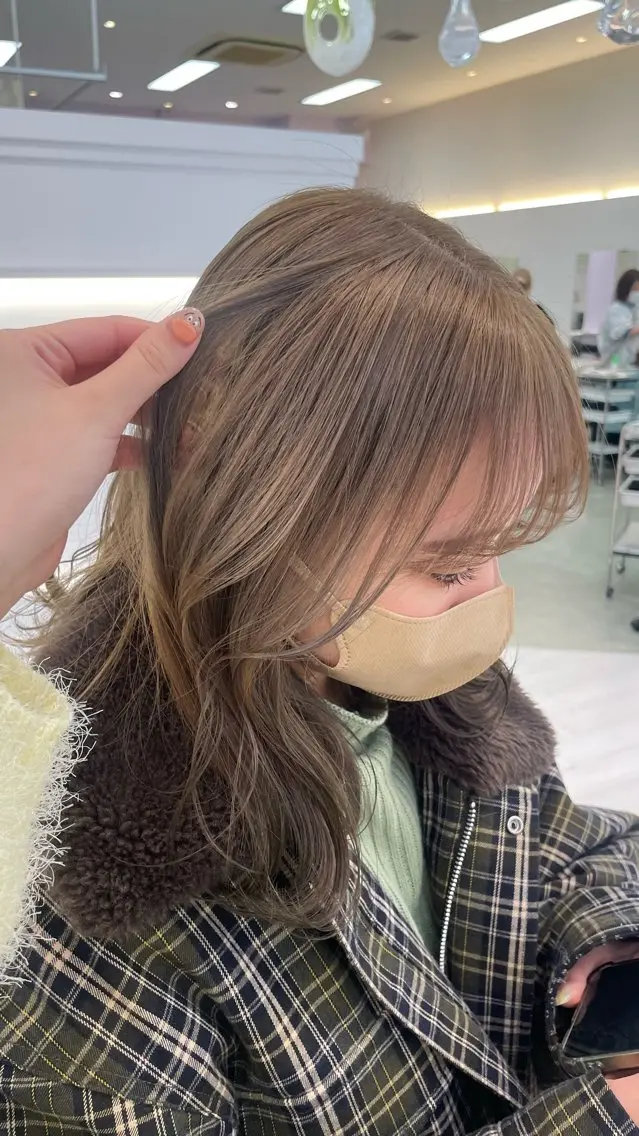 ミディアム カラー 縮毛矯正 ParveMix いしいまお🌼のヘアスタイル