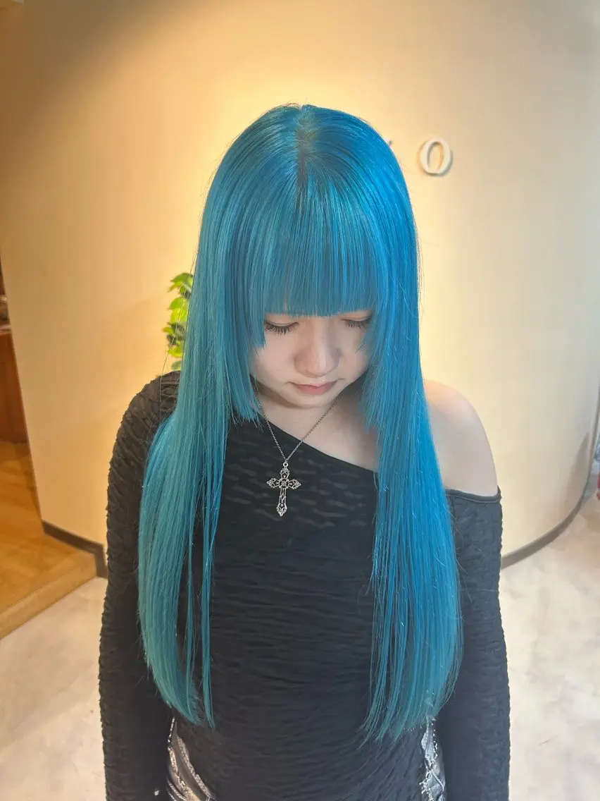 ロング カラー 姫カット カット ヘアカラー トリートメント 竹井俊介/ブリーチ /海外レイヤーのヘアスタイル