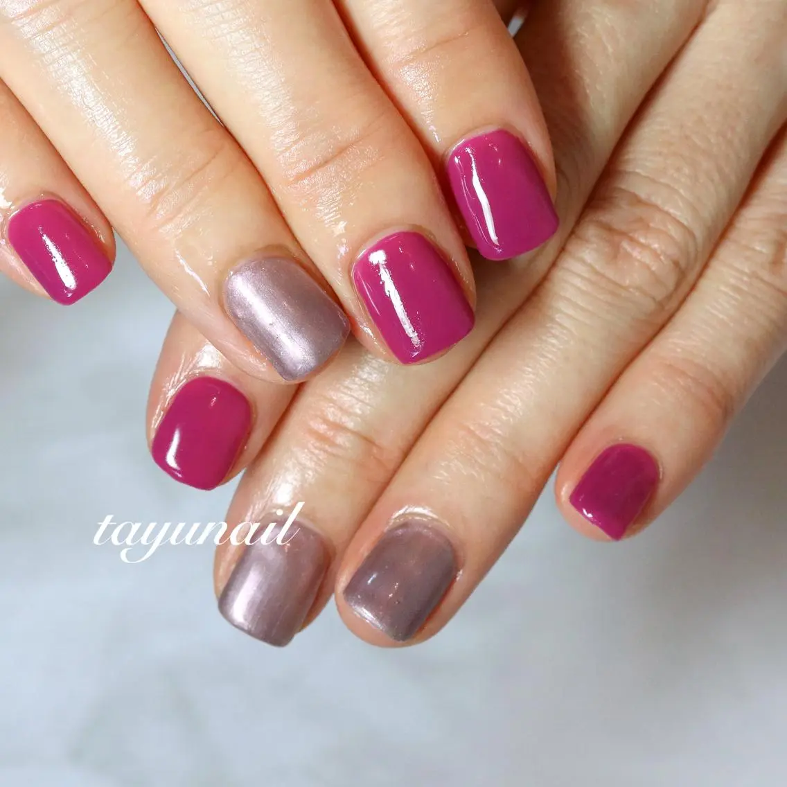 ネイル アートネイル ブルー ブラウン フットネイル ジェルネイル ネイルサロン 【たゆnail】のネイルデザイン