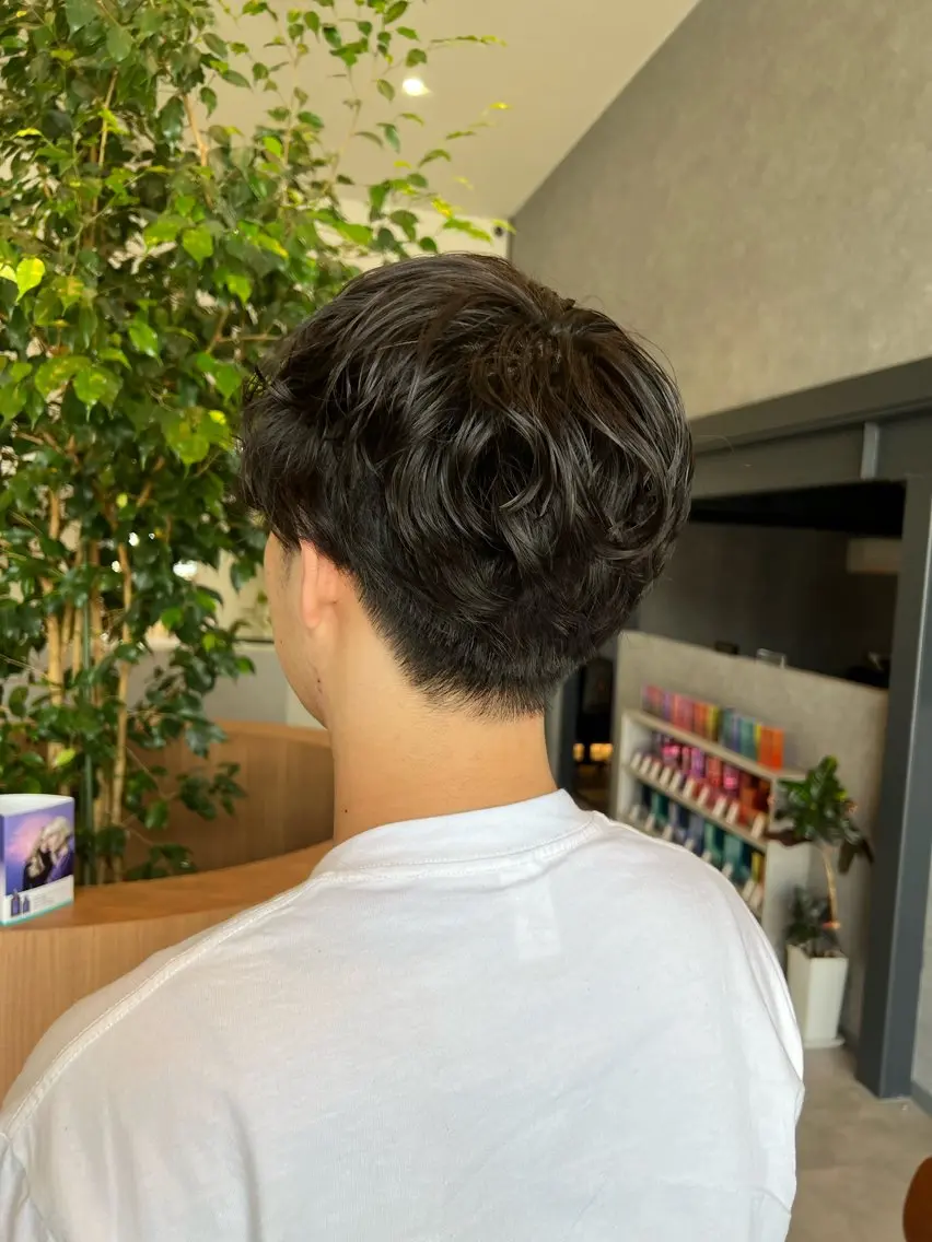 ミディアム メンズ カット パーマ 坂本 一真のヘアスタイル