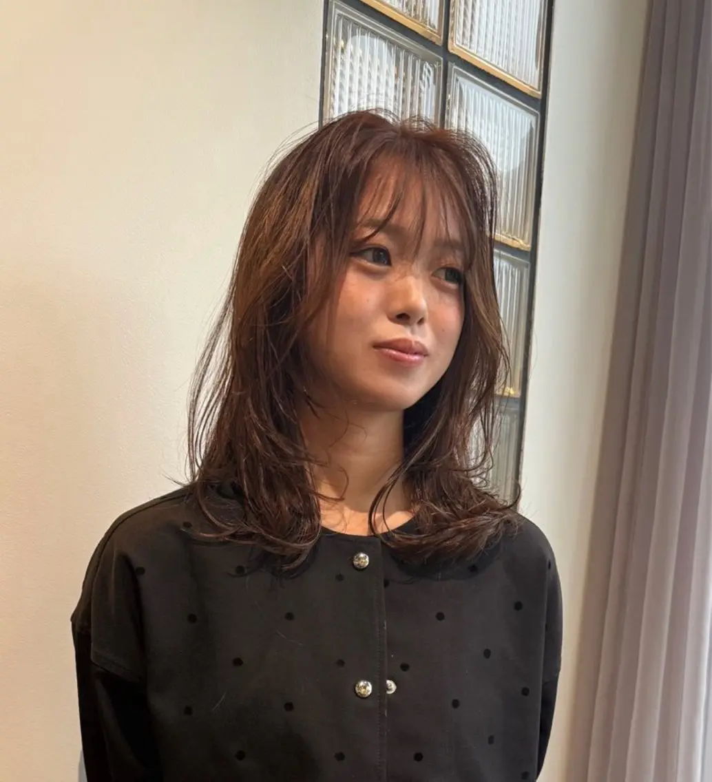 セミロング カラー ヘアカラー トリートメント 池田 早希のヘアスタイル