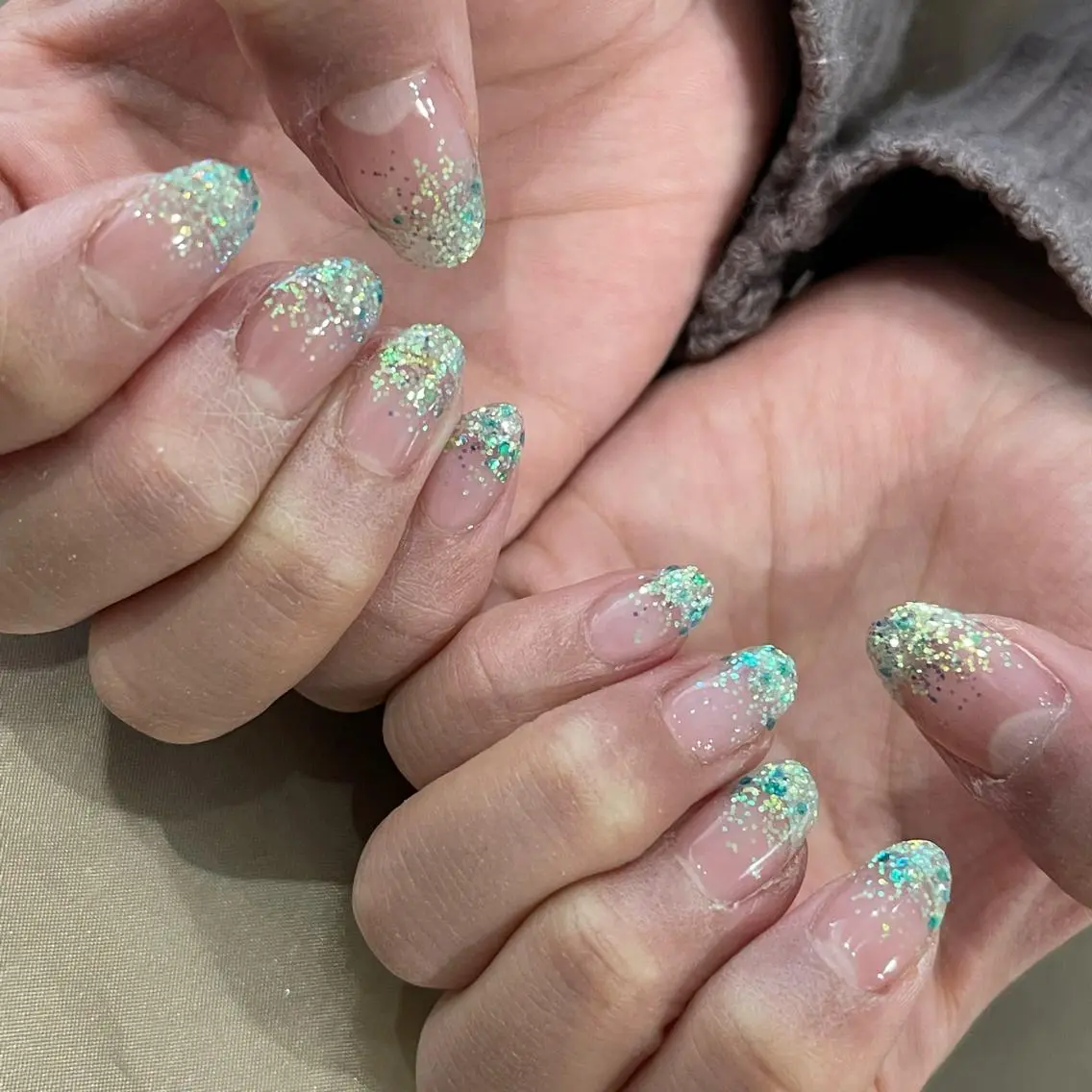 ネイル グラデーション ラメ(グリッター) ラメグラデーション Wish Nail 恒川のネイルデザイン