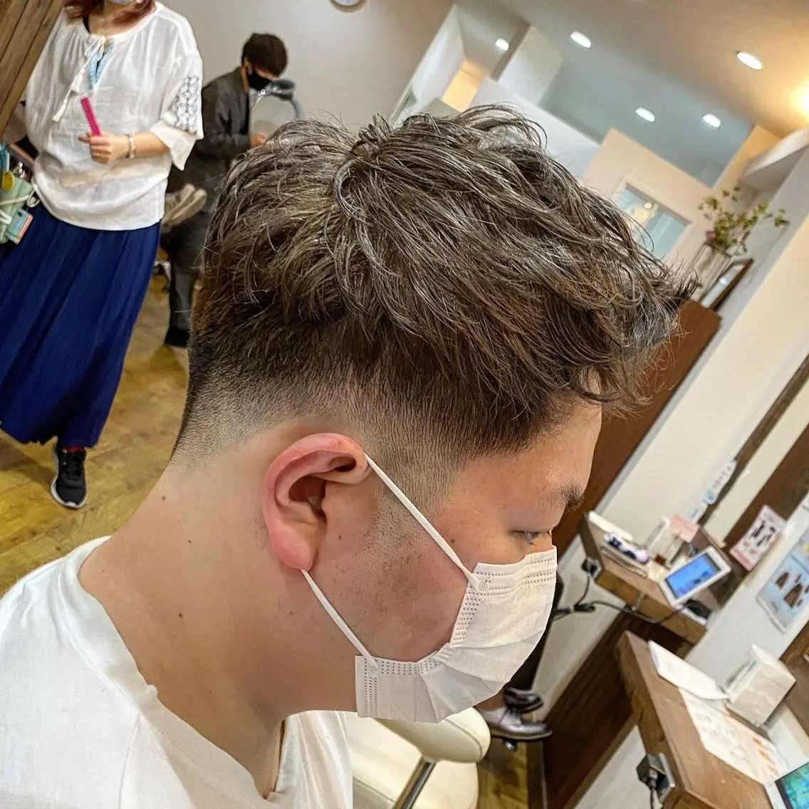 パーマ メンズ フェードカット 学生（メンズ向け） 学生 原田 涼矢のヘアスタイル