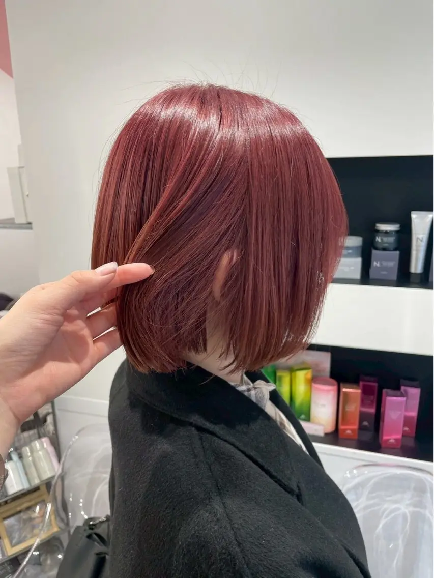 ミディアム ヘアカラー トリートメント himari💜 酸性ストレートのヘアスタイル