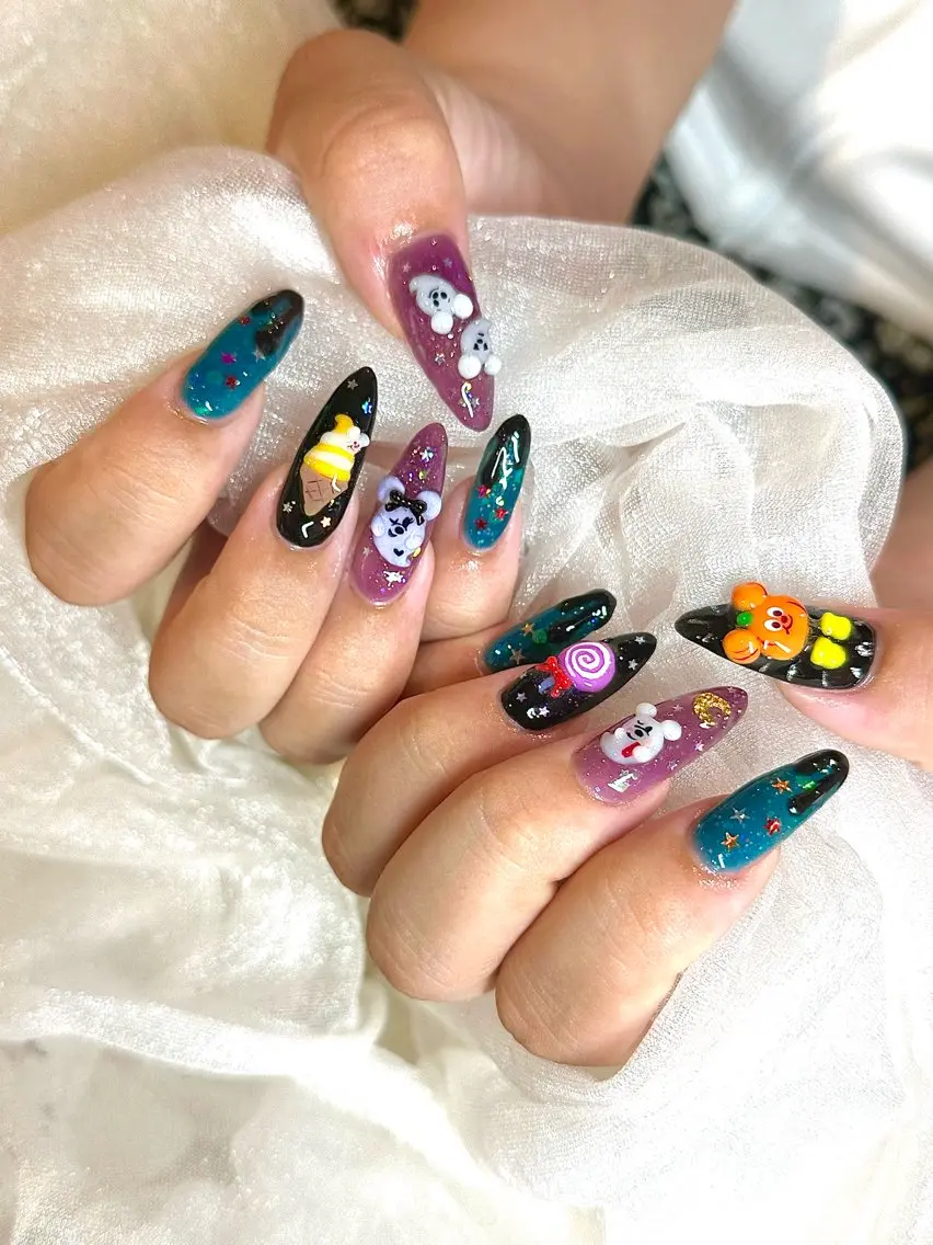 ネイル ハロウィン 持ち込み ハンドネイル ハンドケア f. sumireのネイルデザイン