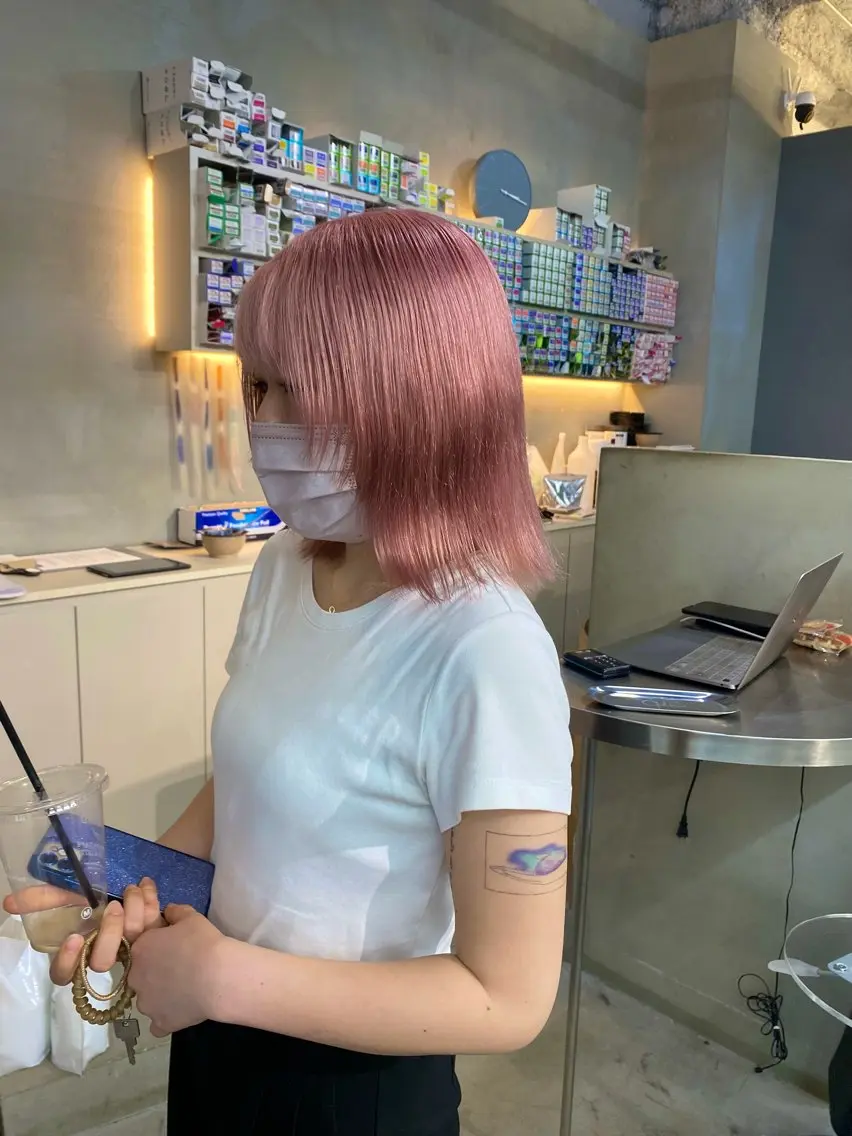 ミディアム カラー ヘアカラー 前橋 姫奈のヘアスタイル