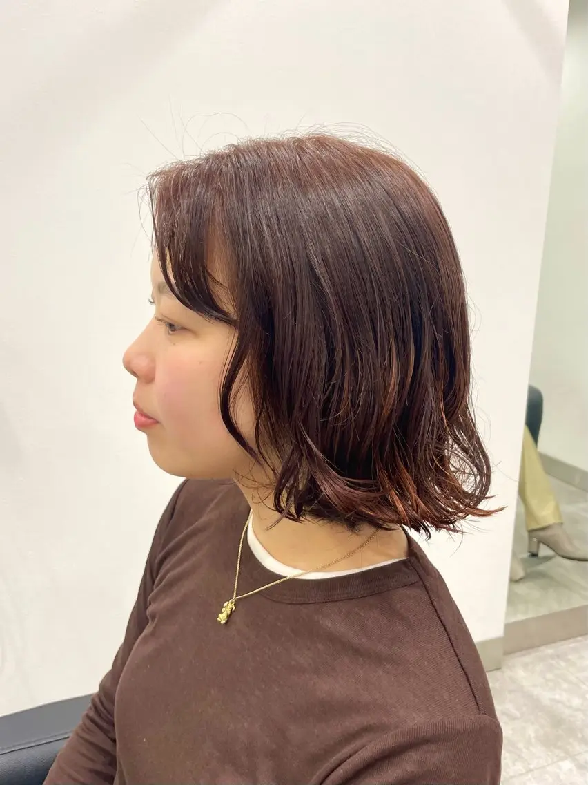 ミディアム カラー ブラウンカラー オレンジ オレンジブラウン カット ヘアカラー トリートメント ⭐トレンドカット&カ ラーCocoro🪿のヘアスタイル