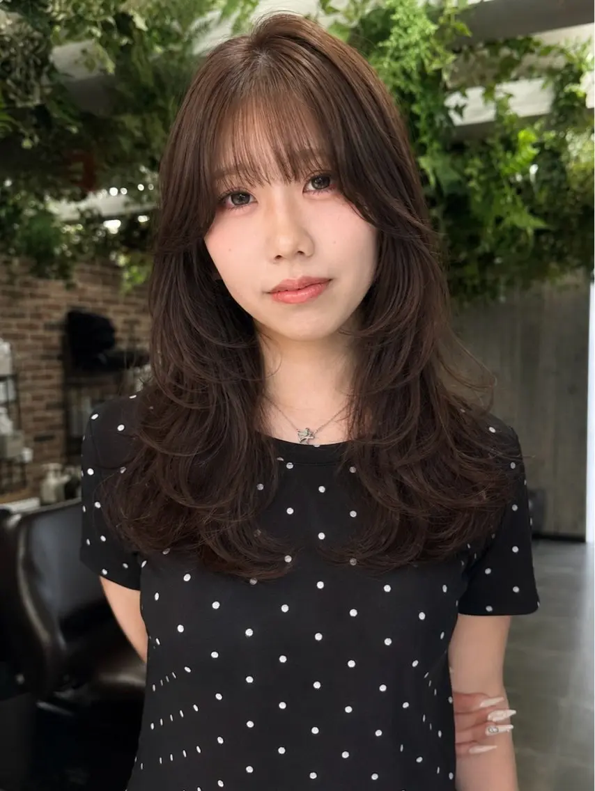 セミロング カット ヘアカラー 艶カラー/フェイス レイヤー/たむのヘアスタイル