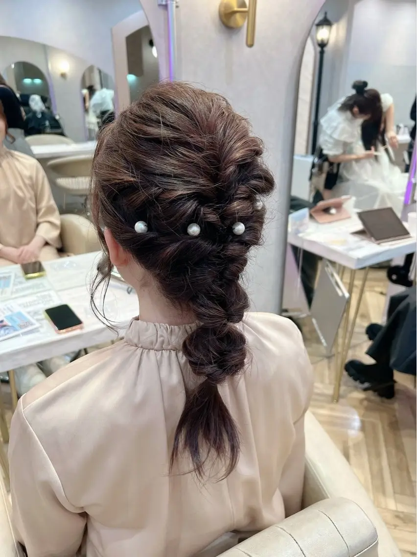ロング カラー パーマ ヘアアレンジ 顔周りカット 韓国風ヘア ロング 小顔カット ニュアンスパーマ 平川 友理/韓国ヘア💘のヘアスタイル