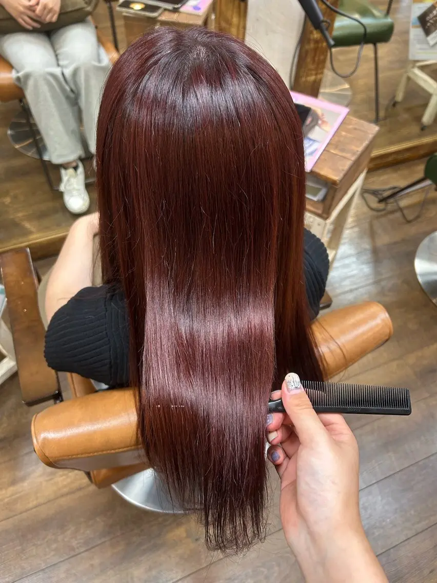 ロング カラー カシス 徳永　髪質改善 カラー🪄💫のヘアスタイル