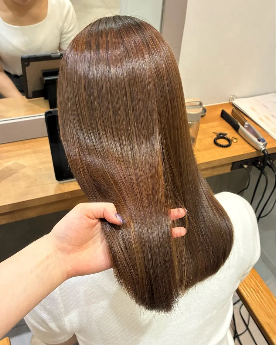 セミロング 縮毛矯正 カット 縮毛矯正 柴田真衣 /ナチュラル/半個室のヘアスタイル