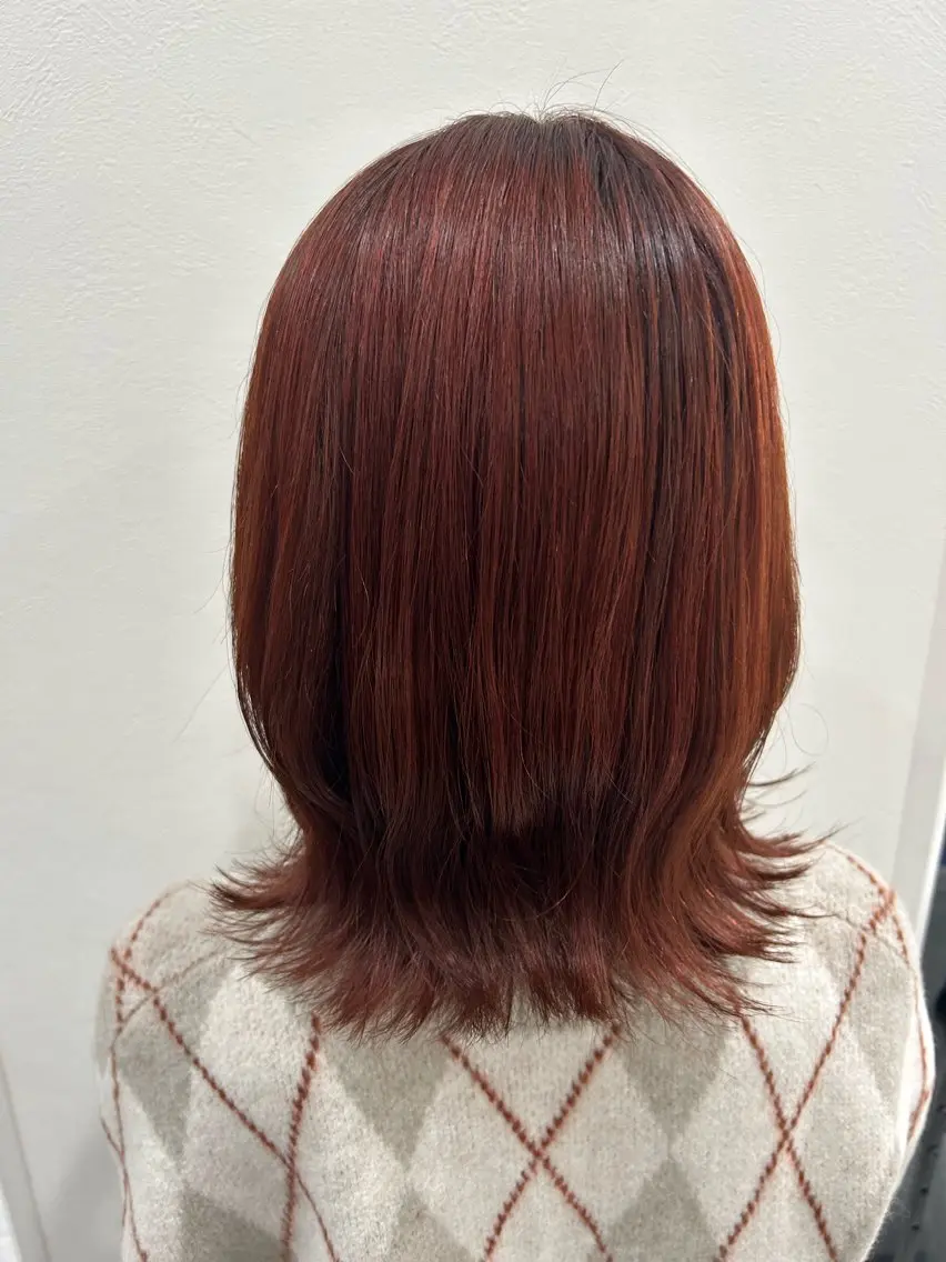 ミディアム カラー レッドカラー 💎Eleanor ニイナ💎のヘアスタイル