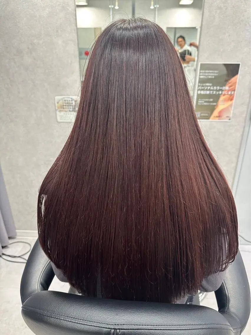 ロング ヘアカラー かがみ/メンテナンス カット無料のヘアスタイル
