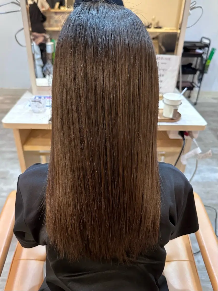 ロング カット 縮毛矯正 トリートメント 艶髪ストレート✨ 宮ヶ谷 詩温のヘアスタイル