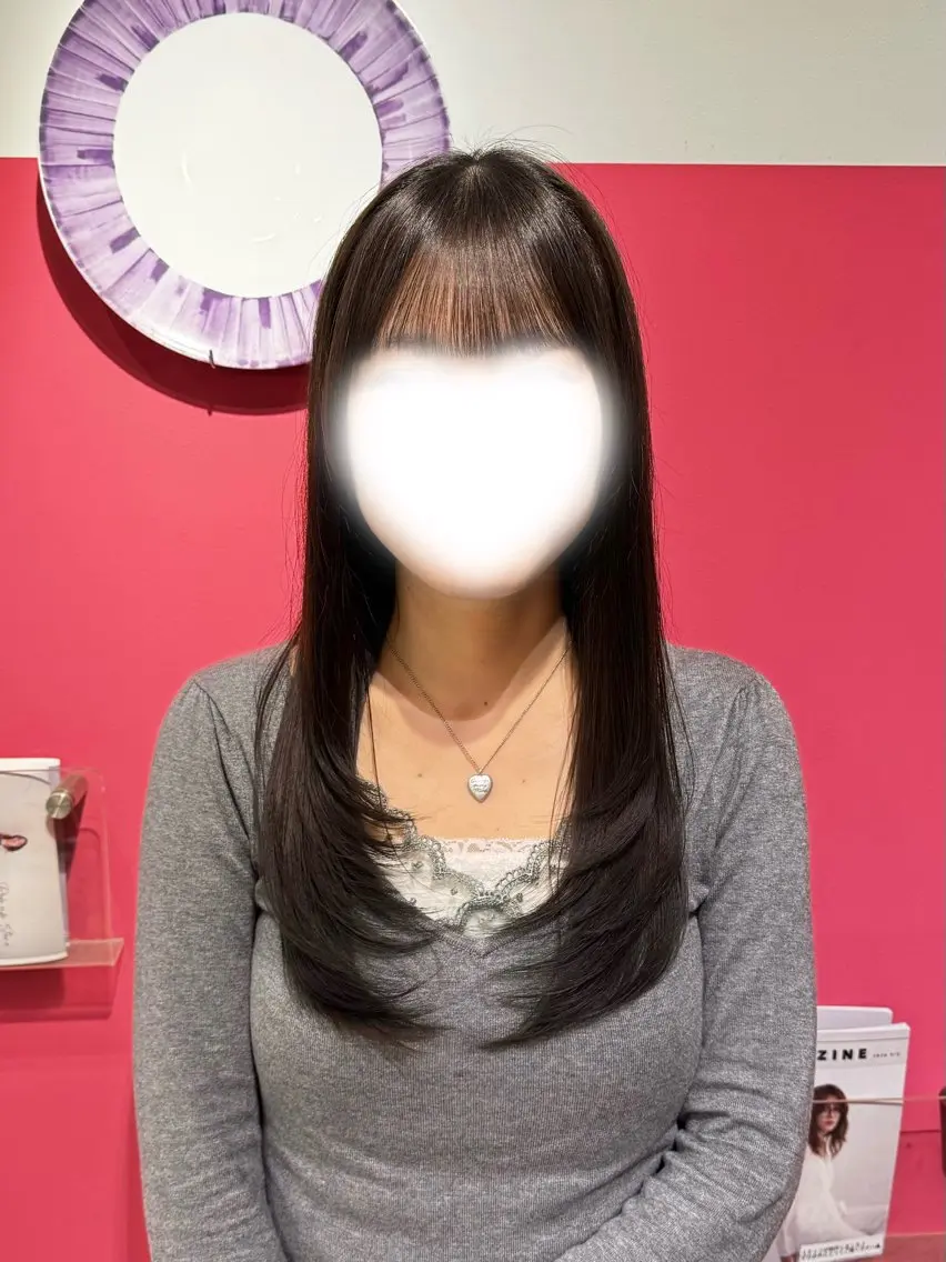 セミロング カット ヘアカラー トリートメント るな/echelle /10月末までの掲載のヘアスタイル