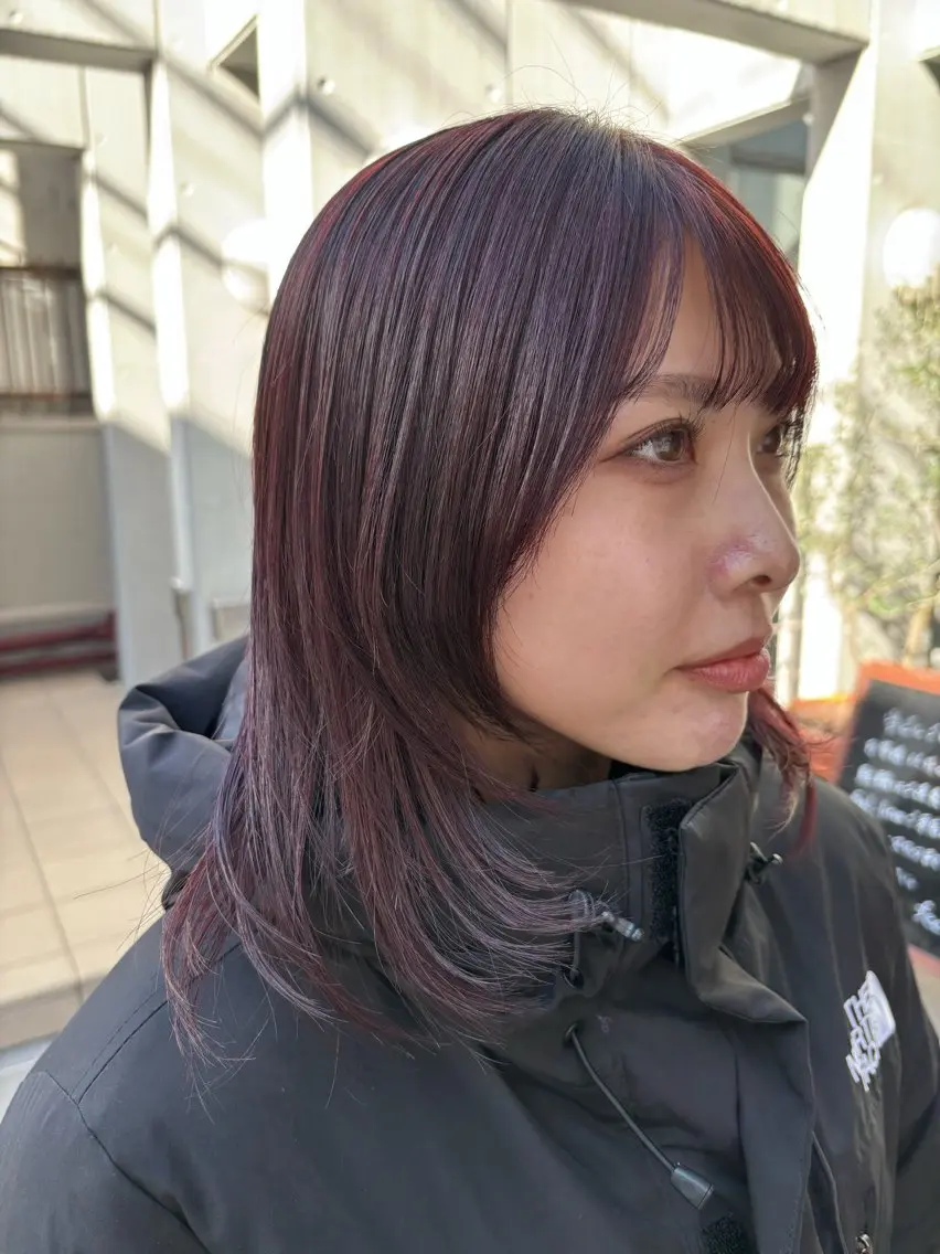 ミディアム カラー カット ヘアカラー トリートメント しみず さくら🌸のヘアスタイル