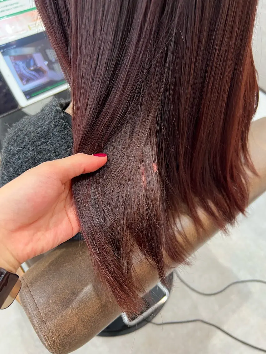 ミディアム カラー レッドカラー 美髪矯正/髪質改善 🌼 原田 愛弓のヘアスタイル