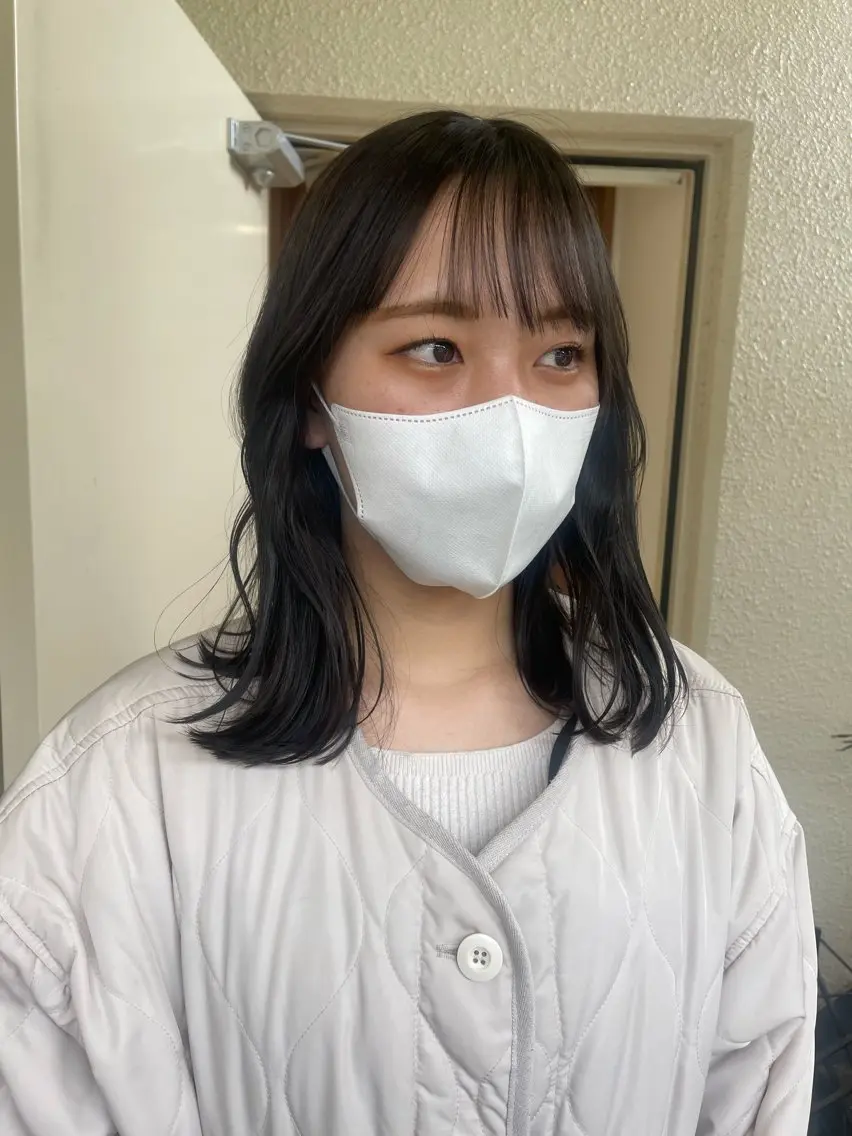 ミディアム カラー ヘアカラー トリートメント mei|顔まわり ×透明感カラーのヘアスタイル