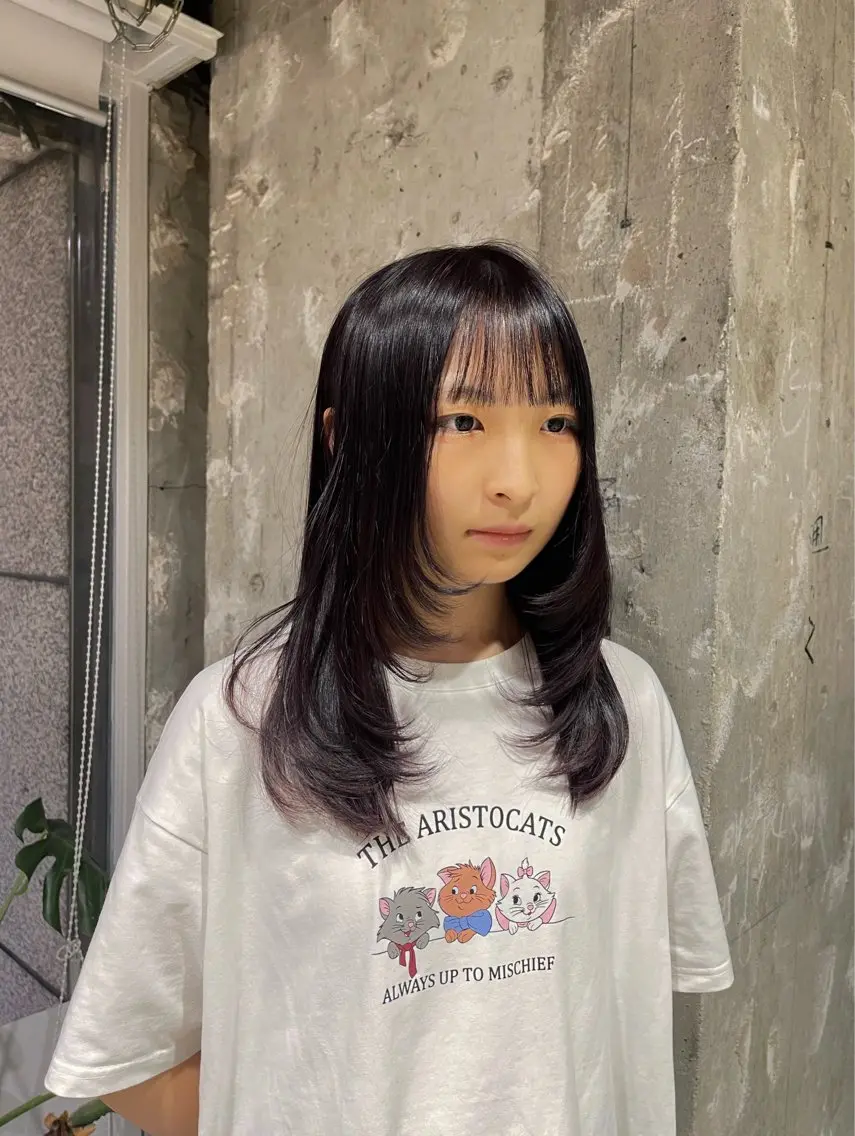 セミロング 顔周りカット レイヤーカット 阪倉 美玲のヘアスタイル