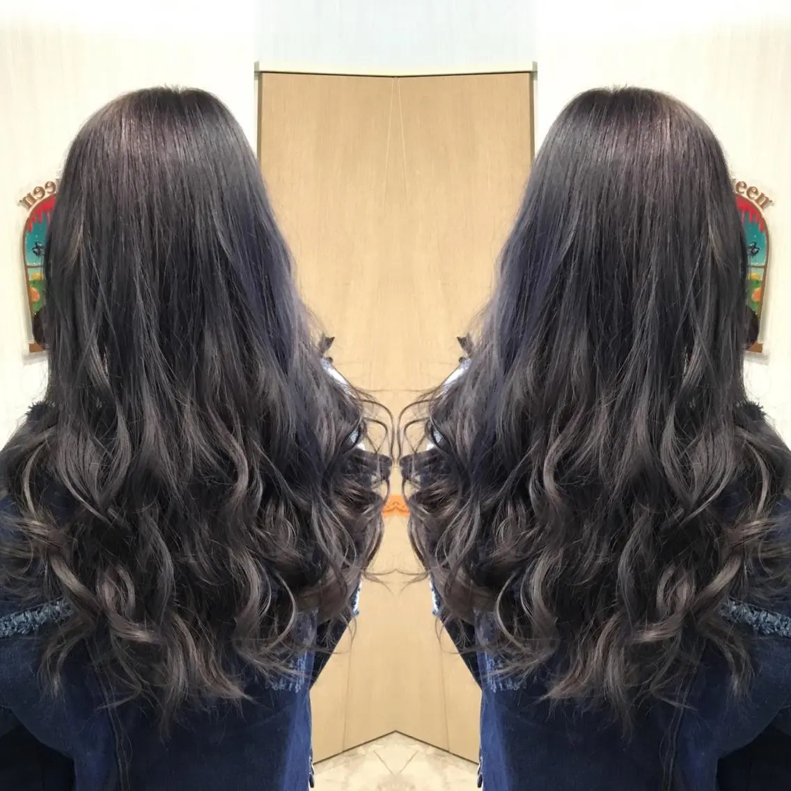 ロング カラー ネイビーカラー 💓シールエクステ ルミエールのヘアスタイル